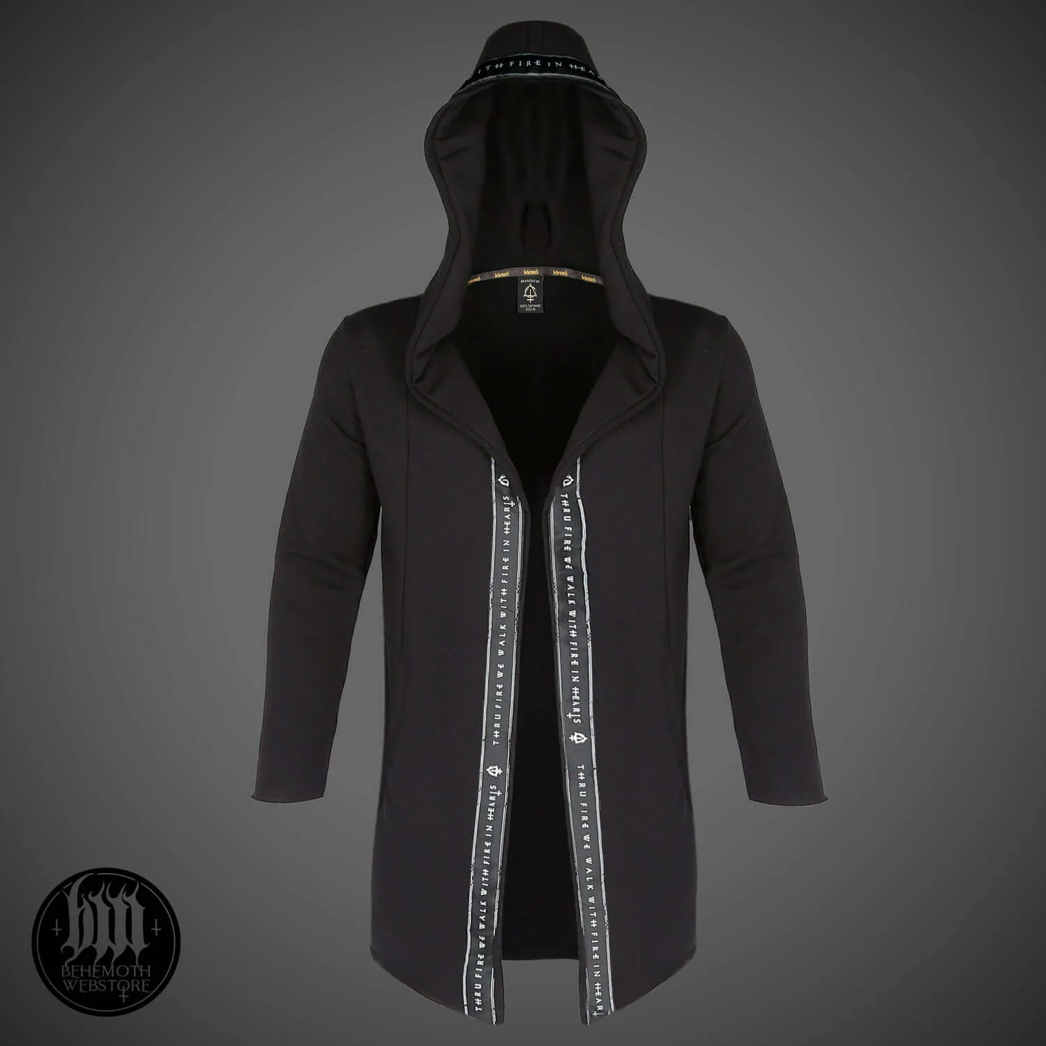Behemoth ' Contra' Long Hooded Open Edge Cardigan - Image 5